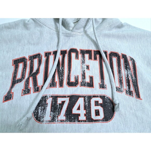 Princeton Champion Reverse Weave Size Large Tigers 1746 Retro Faded Logo Hoodie - Picture 2 of 9